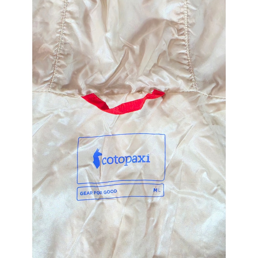 Cotopaxi Pacaya Insulated Hooded Jacket Mens Medium Colorblock Red Blue Cream - Picture 4 of 13